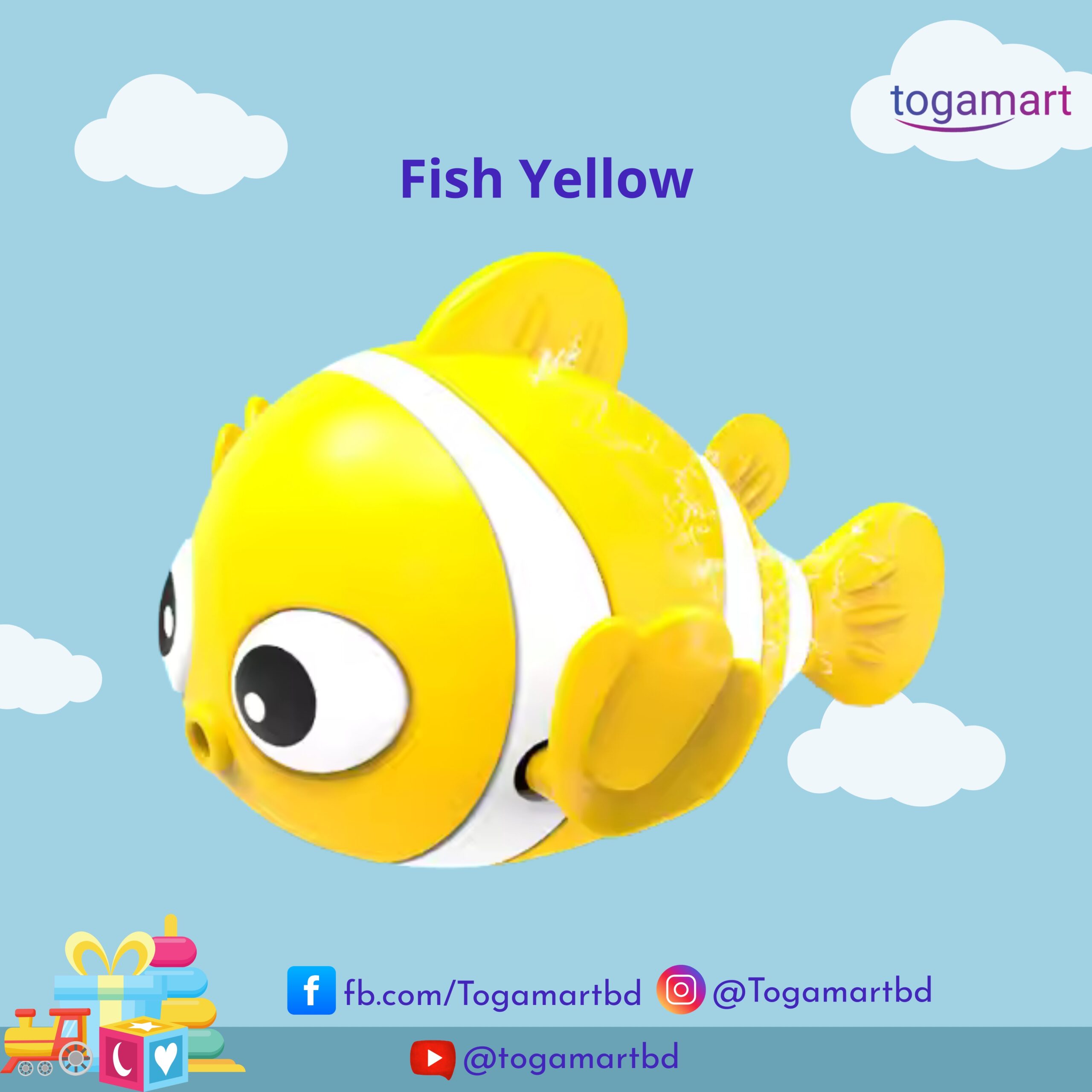 3 Fish Yellow-Swimming Toy - Image 1