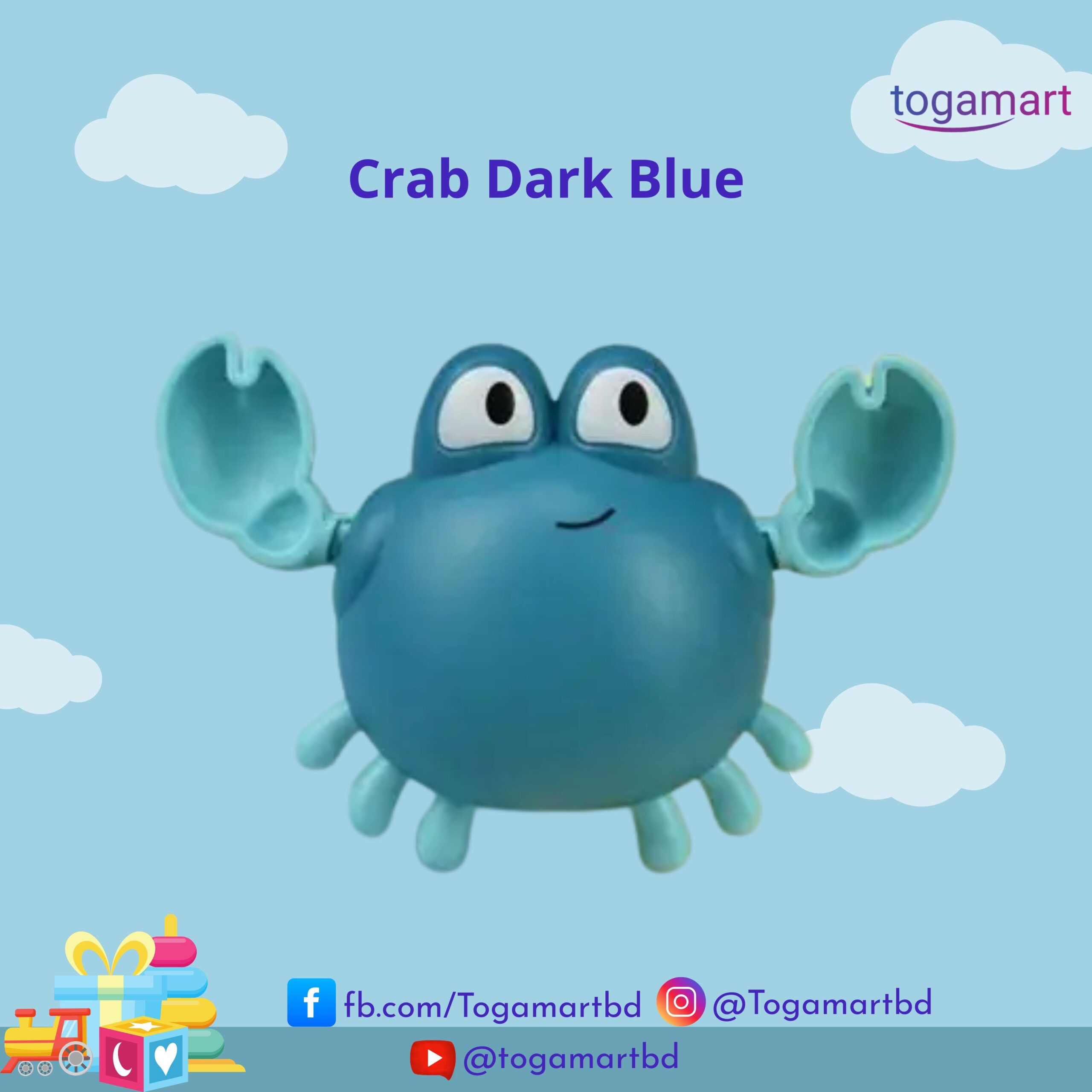 crab-dark-blue Crab Dark Blue-Swimming Toy - Image 1
