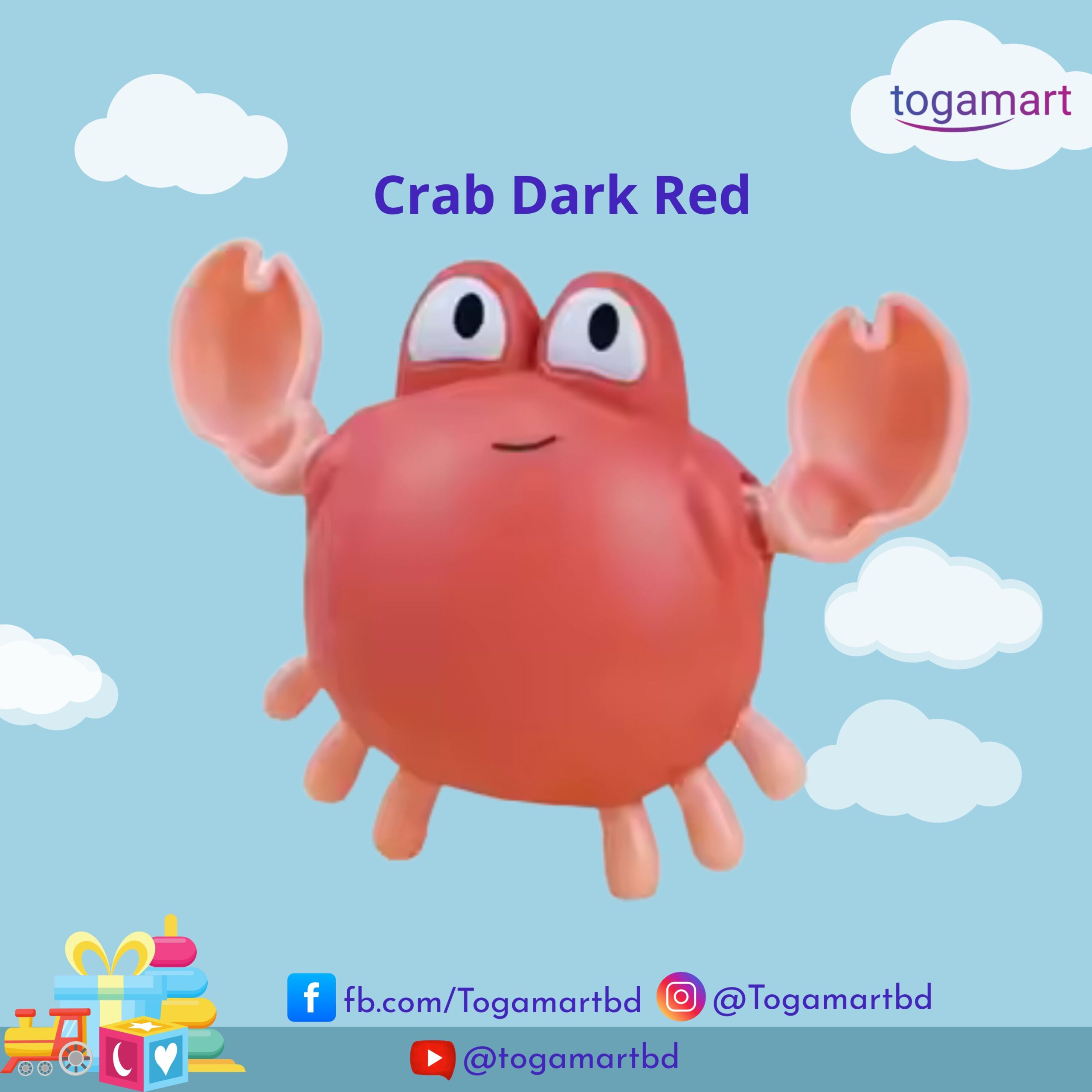 crab-dark-red Crab Dark Red-Swimming Toy - Image 1