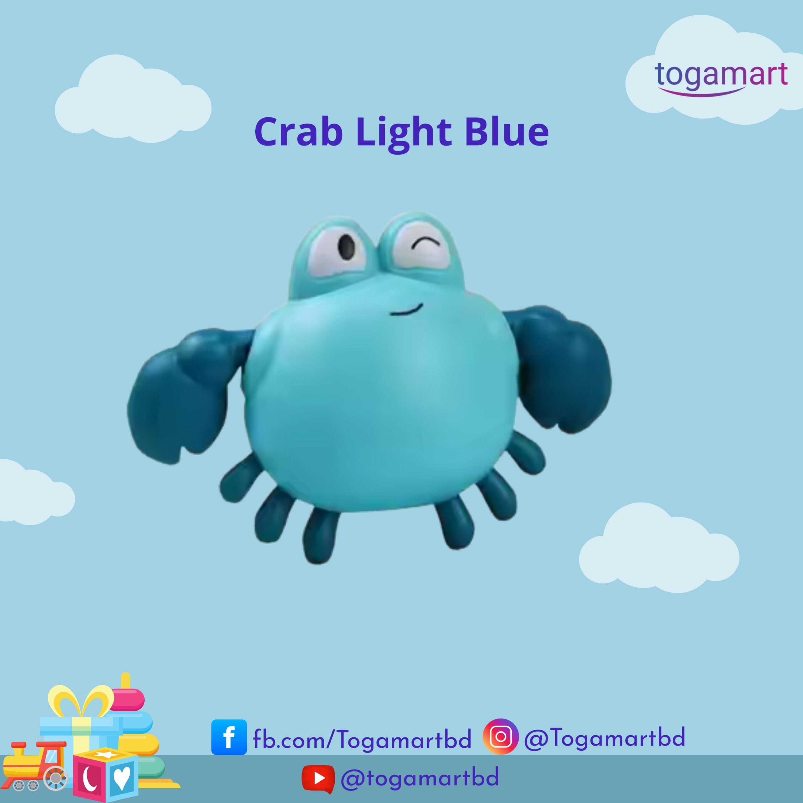 crab-light-blue Crab light Blue-Swimming toy - Image 1