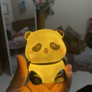 Panda LED Night Light Living Room Cute Panda Plastic Lamp Bedside Decor Creative Kids Night Light Birthday Gift Cake Decor