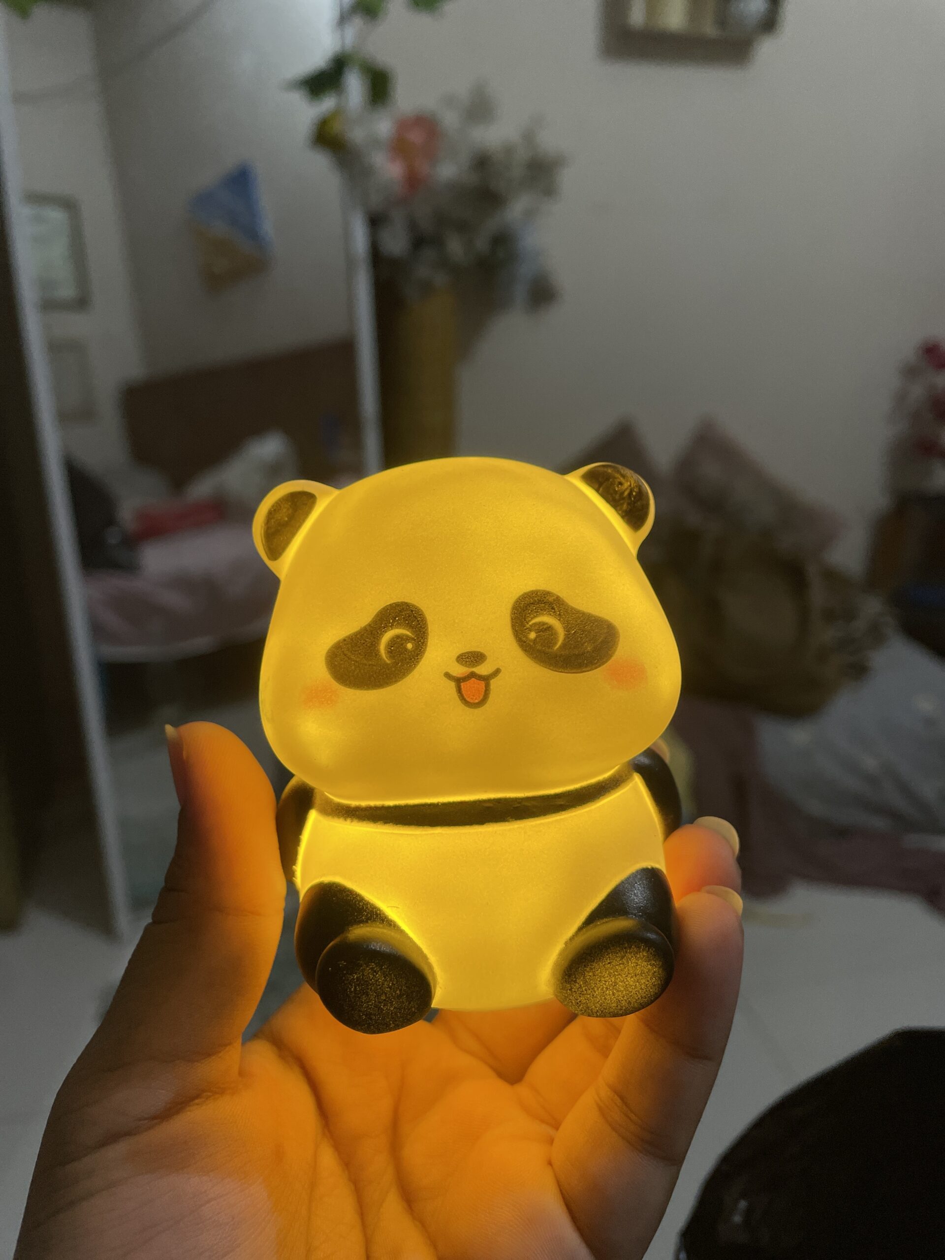 IMG_9061 Panda LED Night Light Living Room Cute Panda Plastic Lamp Bedside Decor Creative Kids Night Light Birthday Gift Cake Decor - Image 1